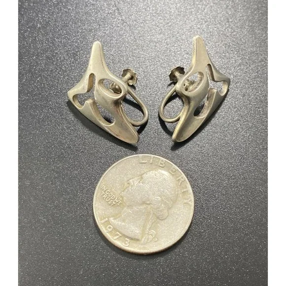Georg Jensen Denmark Sterling Silver Splash Earrings #119, Henning Koppel